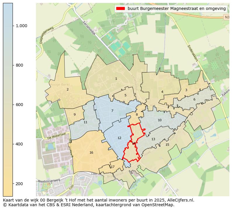 Afbeelding van de buurt Burgemeester Magneestraat en omgeving op de kaart.