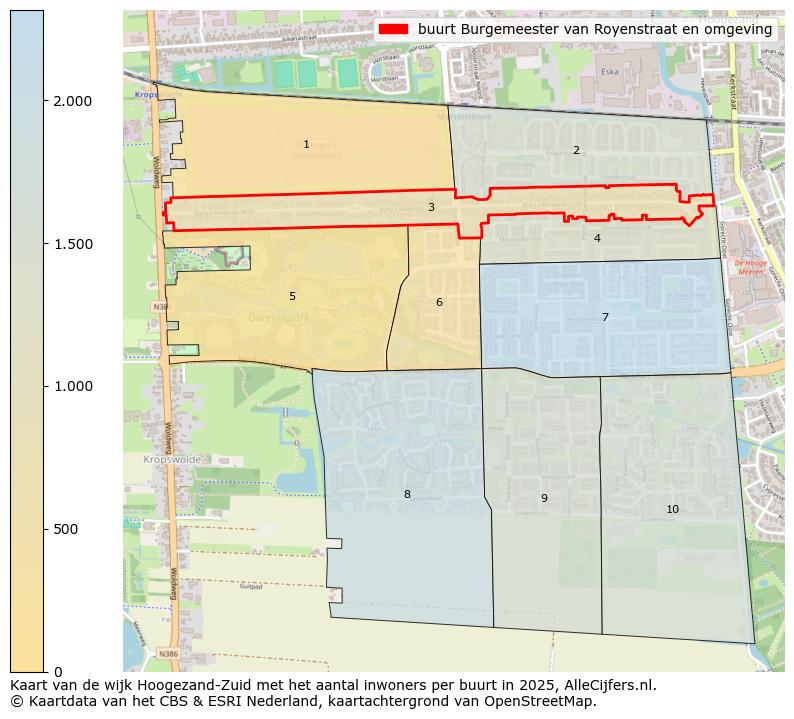 Afbeelding van de buurt Burgemeester van Royenstraat en omgeving op de kaart.