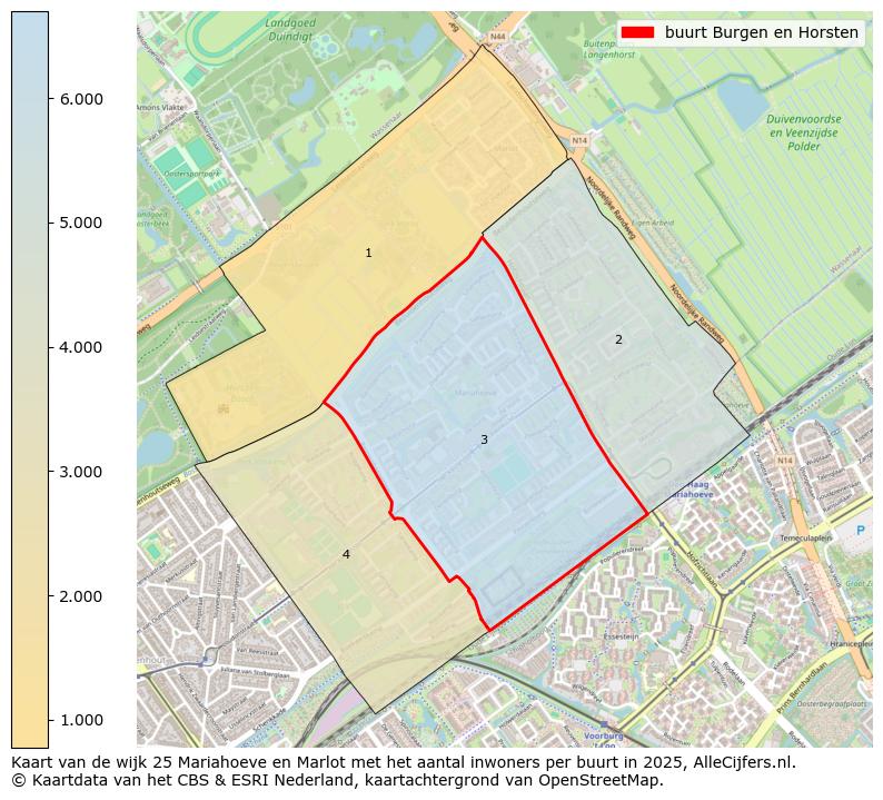 Afbeelding van de buurt Burgen en Horsten op de kaart.