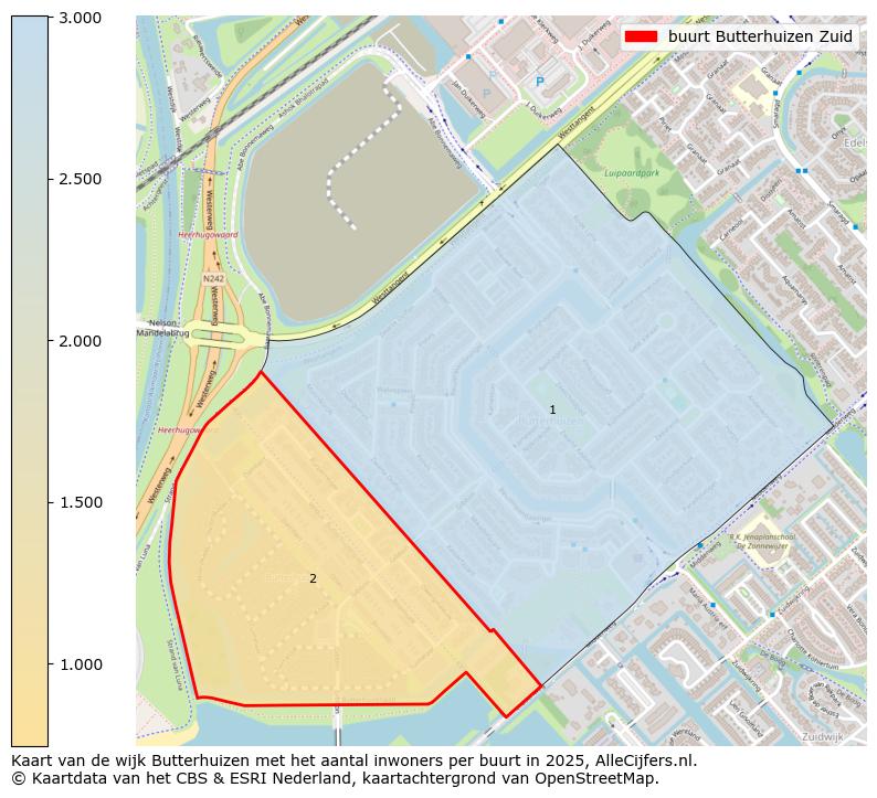 Afbeelding van de buurt Butterhuizen Zuid op de kaart.