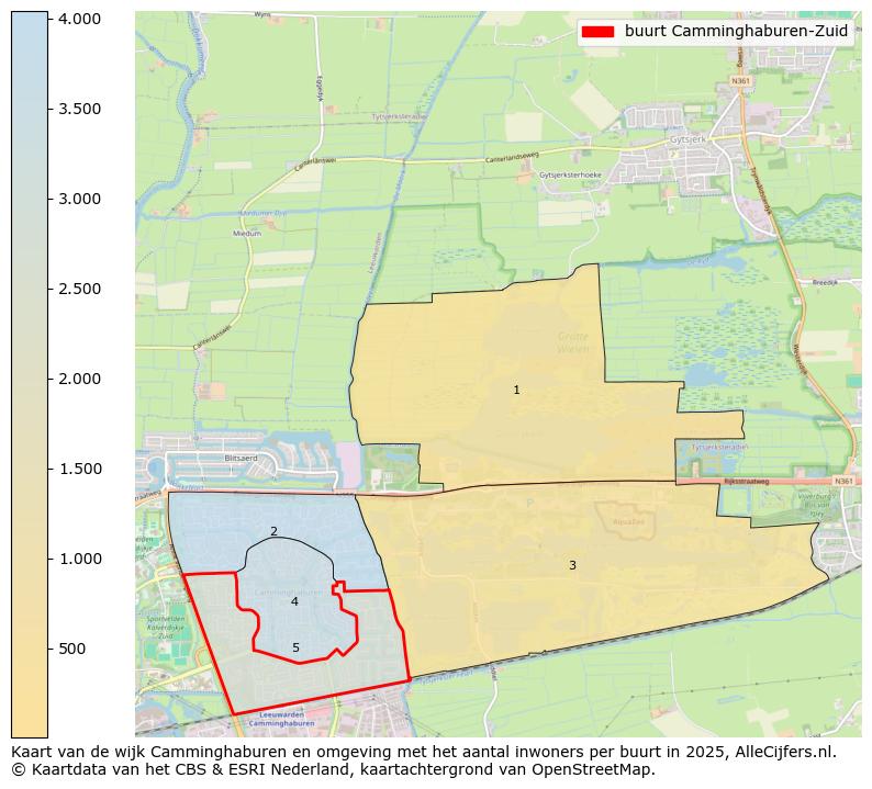Afbeelding van de buurt Camminghaburen-Zuid op de kaart.