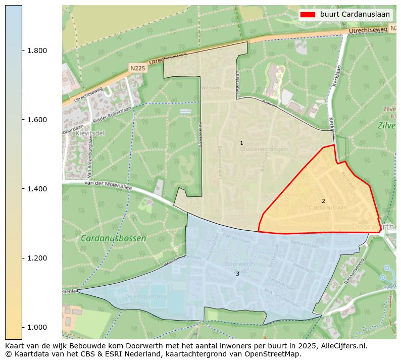 Afbeelding van de buurt Cardanuslaan op de kaart.