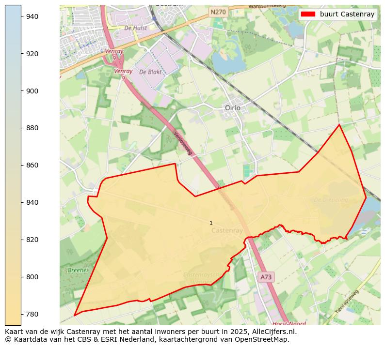 Afbeelding van de buurt Castenray op de kaart.