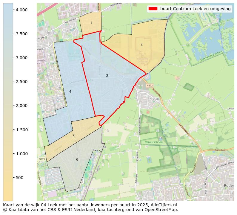 Afbeelding van de buurt Centrum Leek en omgeving op de kaart.