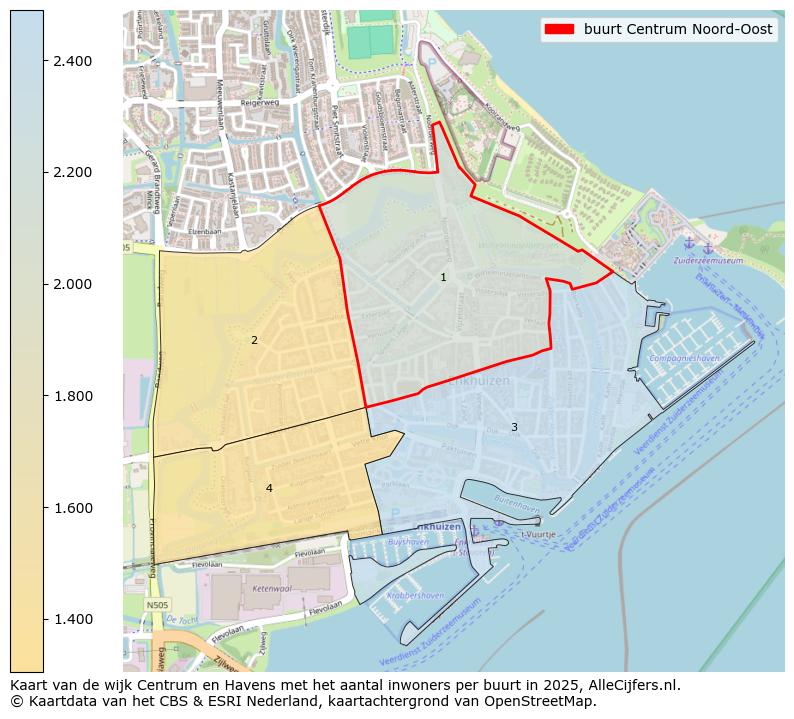 Afbeelding van de buurt Centrum Noord-Oost op de kaart.