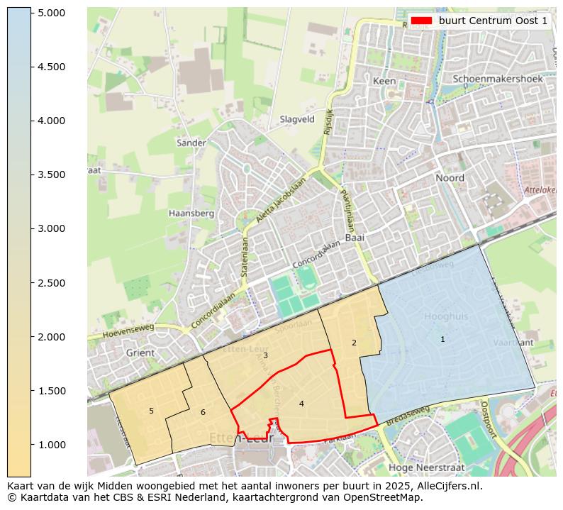 Afbeelding van de buurt Centrum Oost 1 op de kaart.