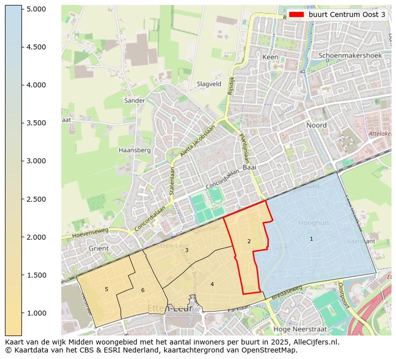 Afbeelding van de buurt Centrum Oost 3 op de kaart.
