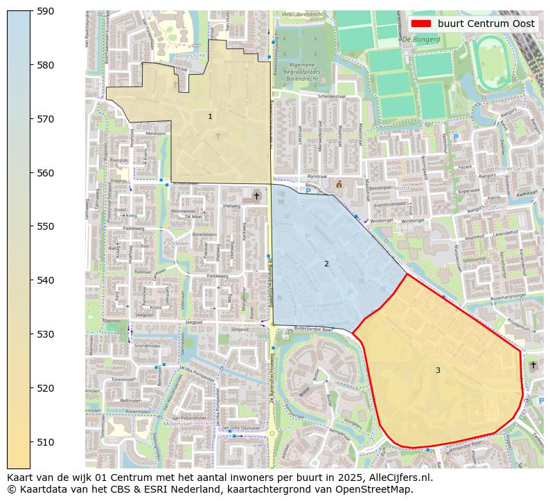 Afbeelding van de buurt Centrum Oost op de kaart.