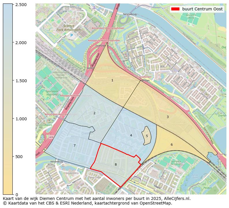 Afbeelding van de buurt Centrum Oost op de kaart.