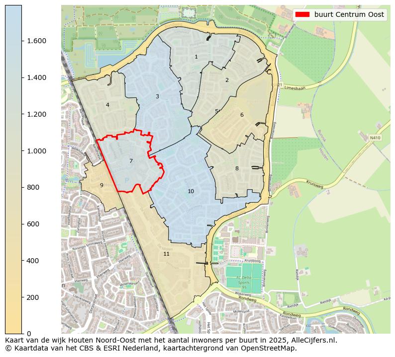 Afbeelding van de buurt Centrum Oost op de kaart.