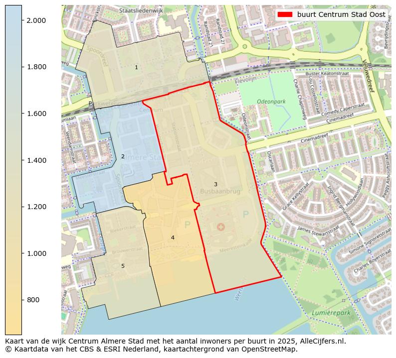 Afbeelding van de buurt Centrum Stad Oost op de kaart.