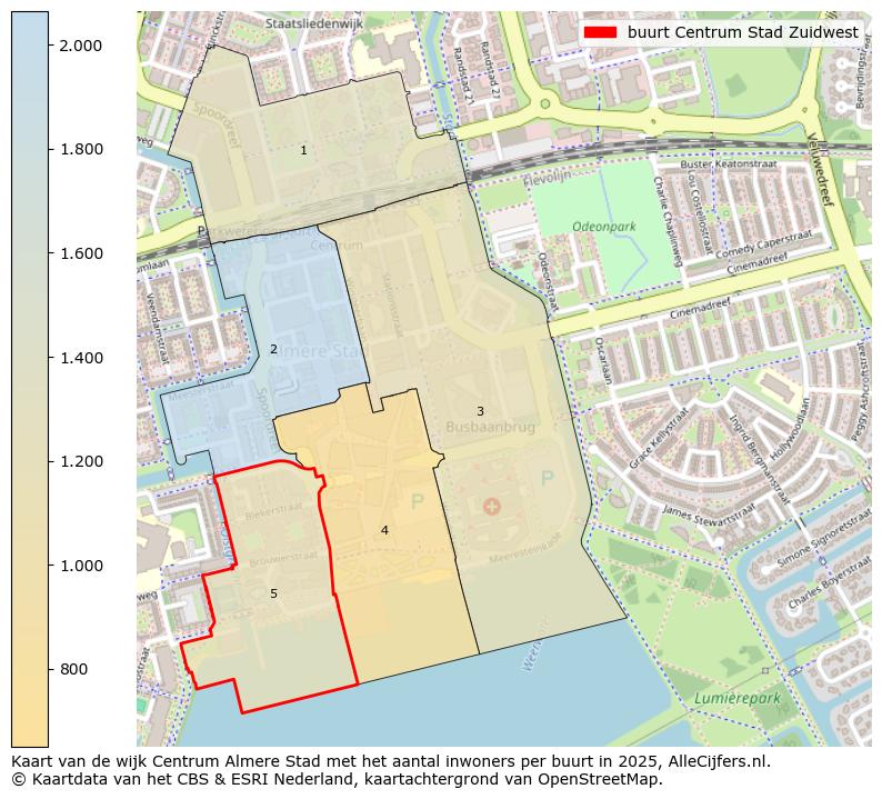 Afbeelding van de buurt Centrum Stad Zuidwest op de kaart.