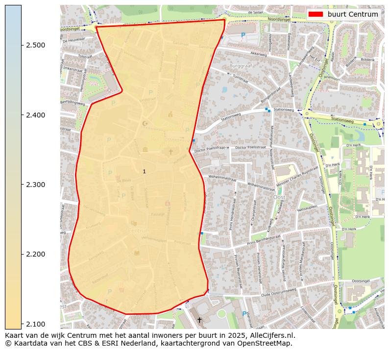 Afbeelding van de buurt Centrum op de kaart.