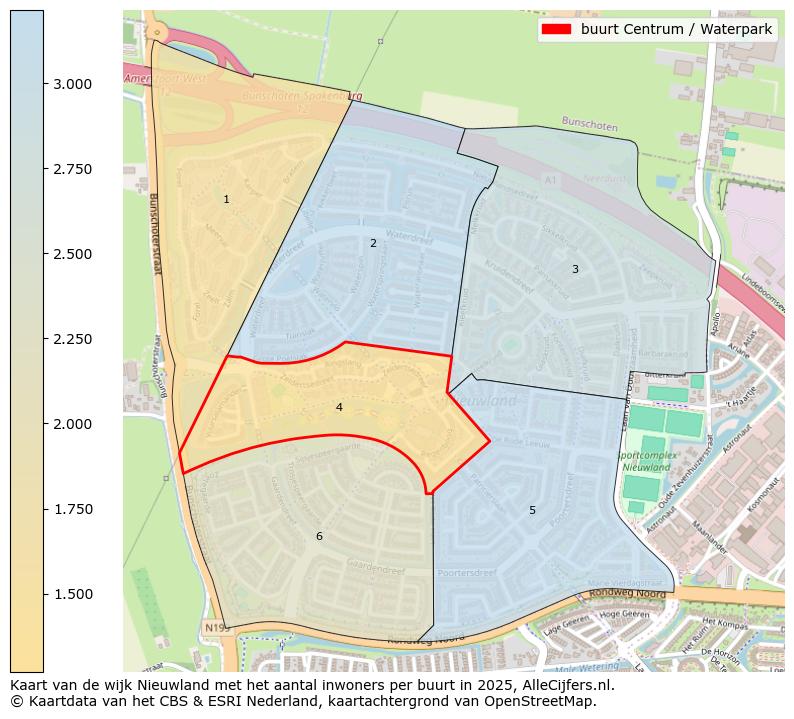 Afbeelding van de buurt Centrum / Waterpark op de kaart.