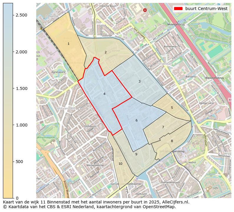 Afbeelding van de buurt Centrum-West op de kaart.