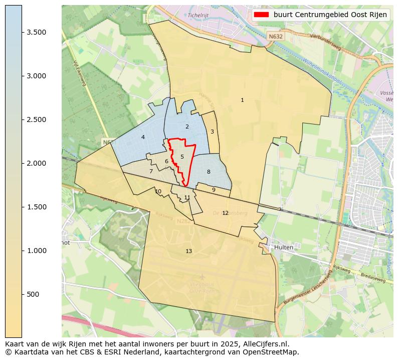Afbeelding van de buurt Centrumgebied Oost Rijen op de kaart.