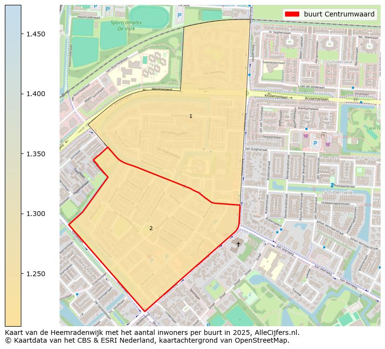 Afbeelding van de buurt Centrumwaard op de kaart.