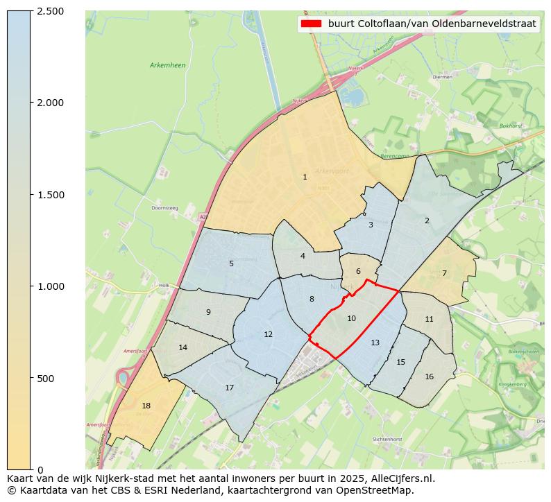 Afbeelding van de buurt Coltoflaan/van Oldenbarneveldstraat op de kaart.
