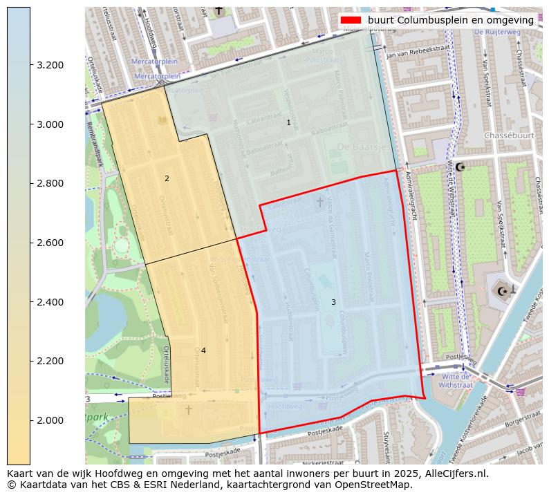 Afbeelding van de buurt Columbusplein en omgeving op de kaart.