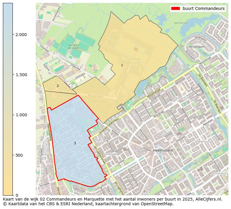 Afbeelding van de buurt Commandeurs op de kaart.