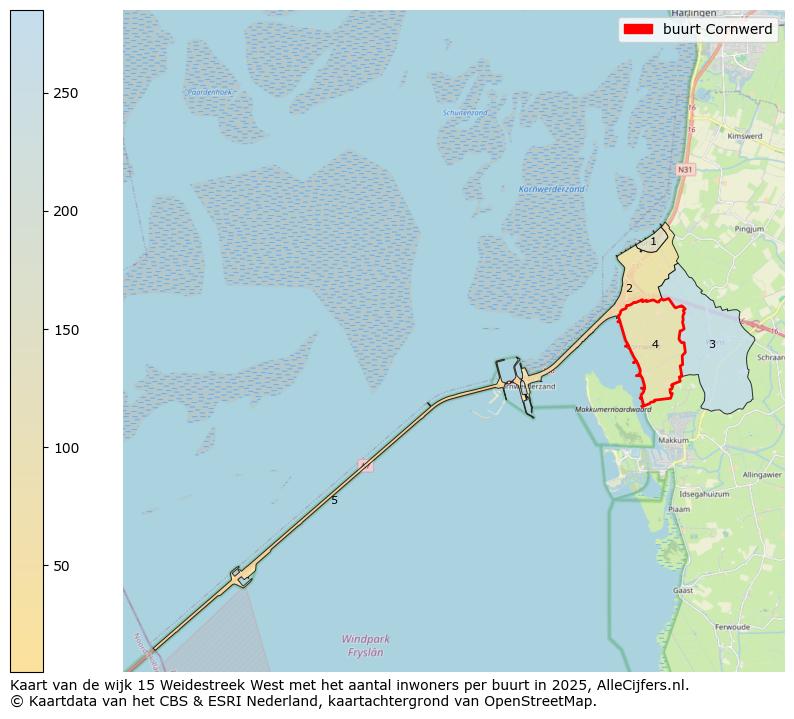 Afbeelding van de buurt Cornwerd op de kaart.