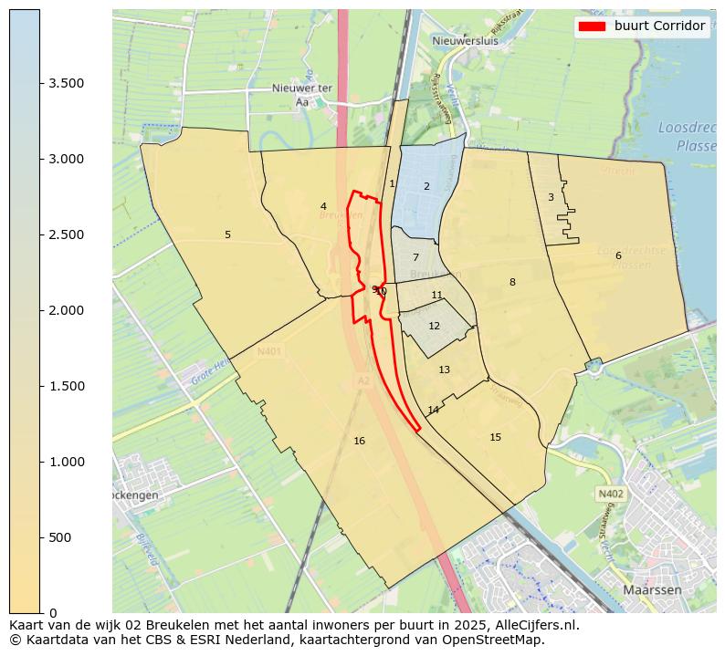 Afbeelding van de buurt Corridor op de kaart.