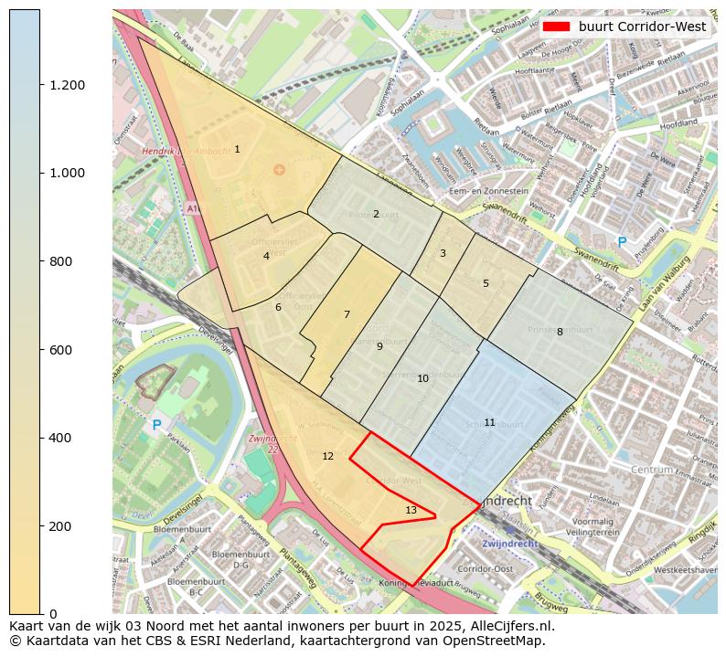 Afbeelding van de buurt Corridor-West op de kaart.