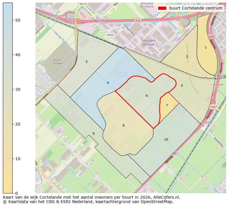 Afbeelding van de buurt Cortelande centrum op de kaart.