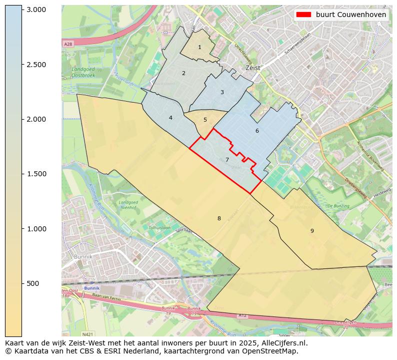 Afbeelding van de buurt Couwenhoven op de kaart.