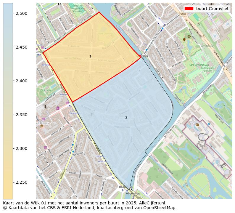 Afbeelding van de buurt Cromvliet op de kaart.