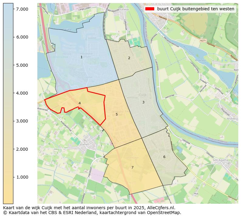 Afbeelding van de buurt Cuijk buitengebied ten westen op de kaart.