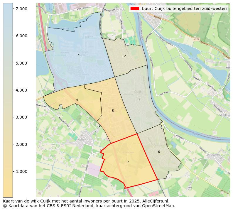 Afbeelding van de buurt Cuijk buitengebied ten zuid-westen op de kaart.