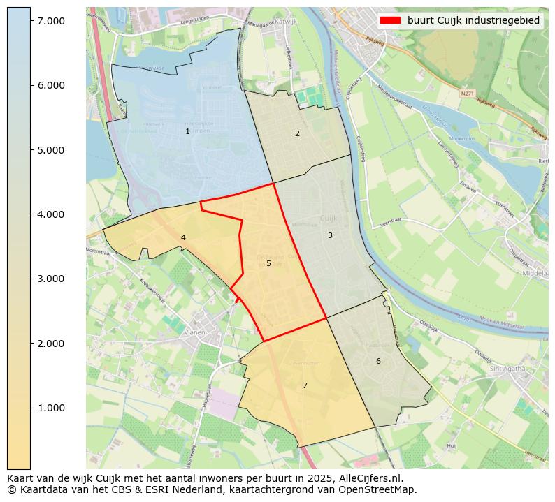 Afbeelding van de buurt Cuijk industriegebied op de kaart.