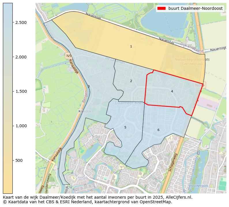 Afbeelding van de buurt Daalmeer-Noordoost op de kaart.