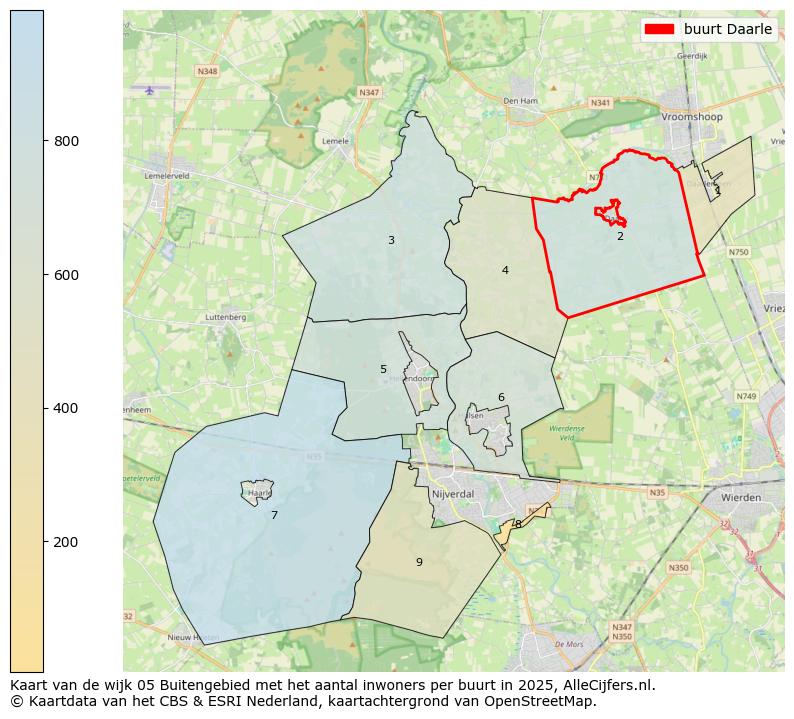 Afbeelding van de buurt Daarle op de kaart.