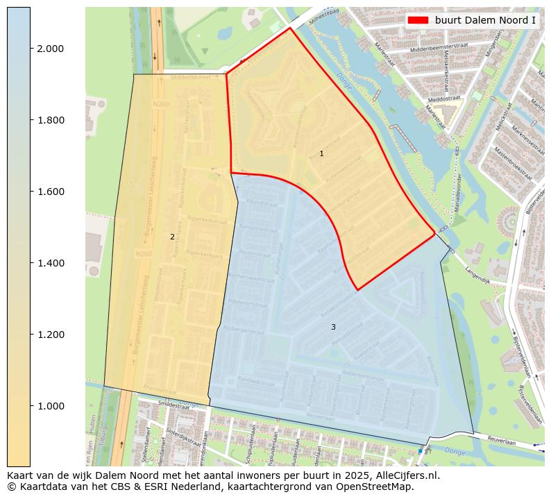 Afbeelding van de buurt Dalem Noord I op de kaart.