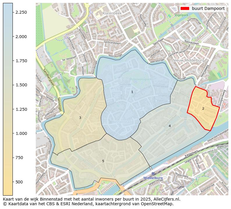Afbeelding van de buurt Dampoort op de kaart.