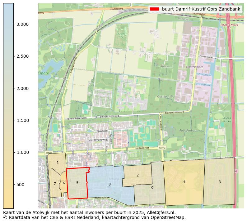 Afbeelding van de buurt Damrif Kustrif Gors Zandbank op de kaart.