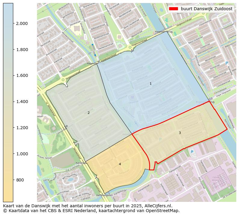 Afbeelding van de buurt Danswijk Zuidoost op de kaart.