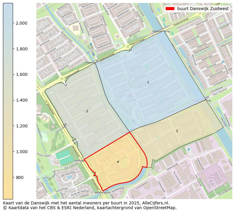 Afbeelding van de buurt Danswijk Zuidwest op de kaart.