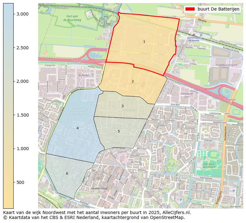Afbeelding van de buurt De Batterijen op de kaart.
