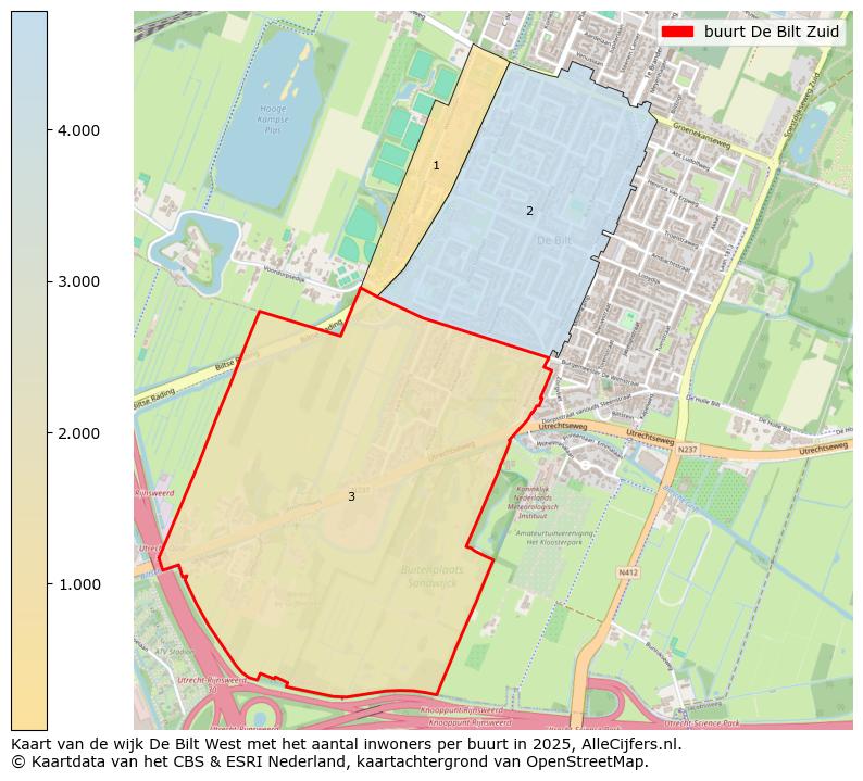 Afbeelding van de buurt De Bilt Zuid op de kaart.