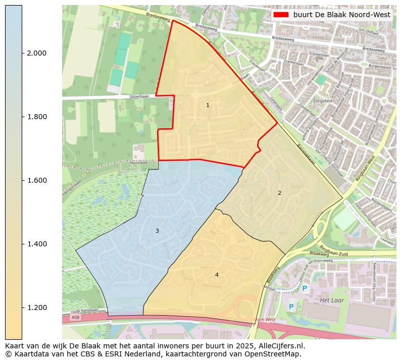 Afbeelding van de buurt De Blaak Noord-West op de kaart.
