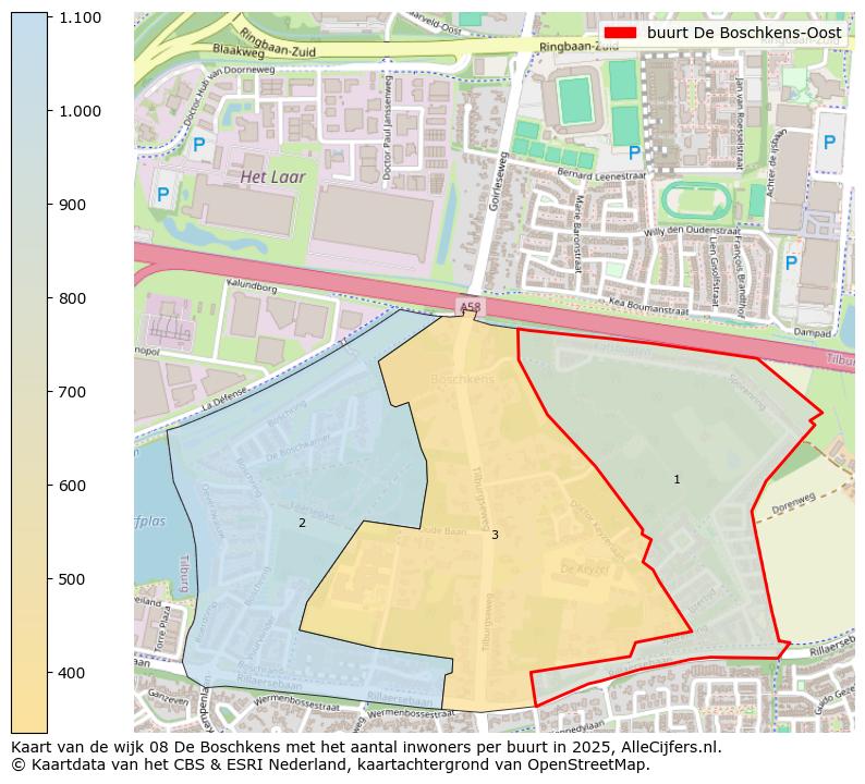 Afbeelding van de buurt De Boschkens-Oost op de kaart.