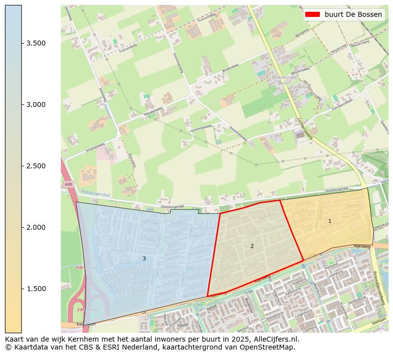 Afbeelding van de buurt De Bossen op de kaart.