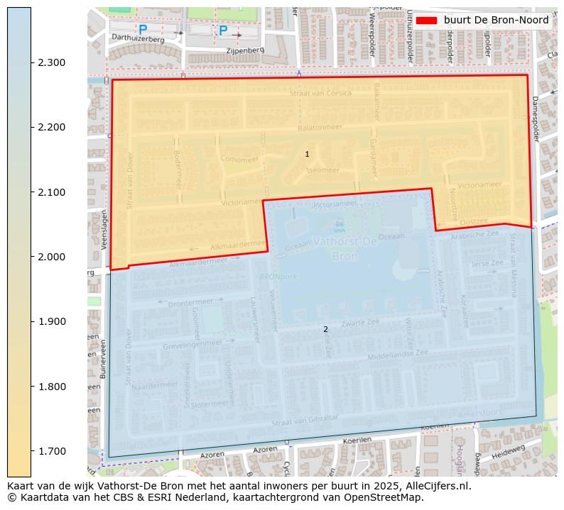 Afbeelding van de buurt De Bron-Noord op de kaart.