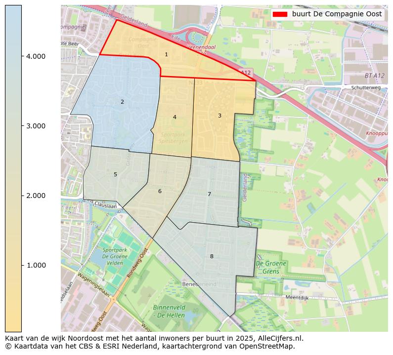 Afbeelding van de buurt De Compagnie Oost op de kaart.