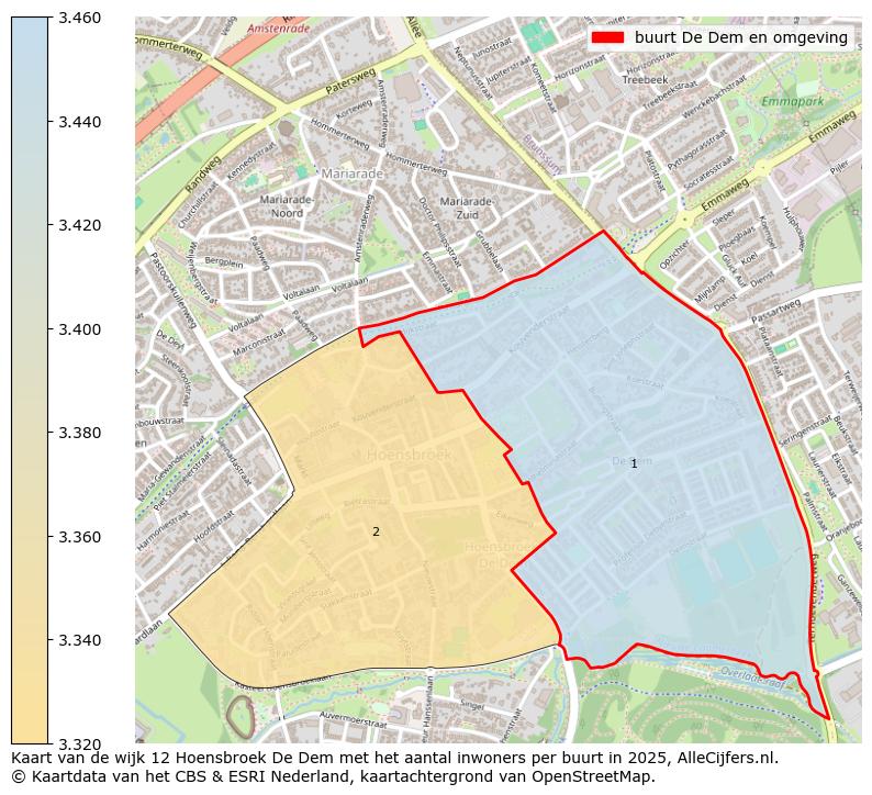 Afbeelding van de buurt De Dem en omgeving op de kaart.