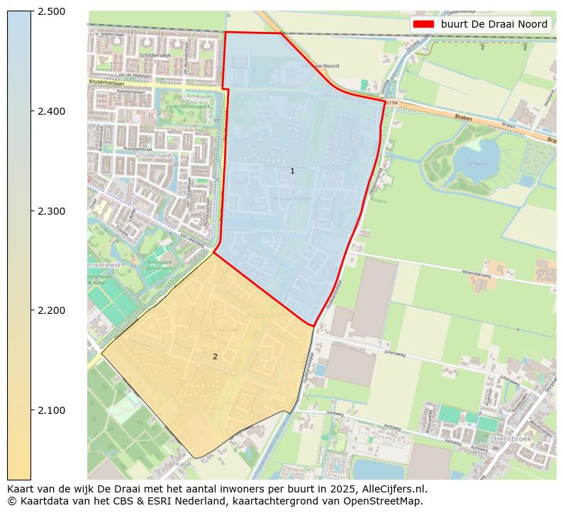 Afbeelding van de buurt De Draai Noord op de kaart.