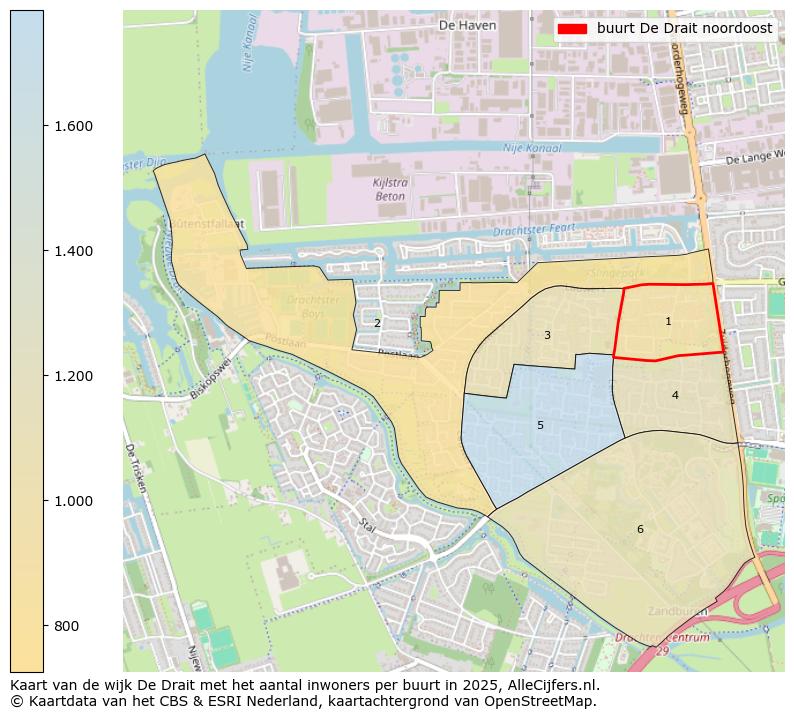 Afbeelding van de buurt De Drait noordoost op de kaart.